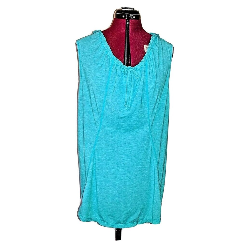 Lucy Green Sleeveless Hoodie Women Size Medium Athletic Drawstring Tie